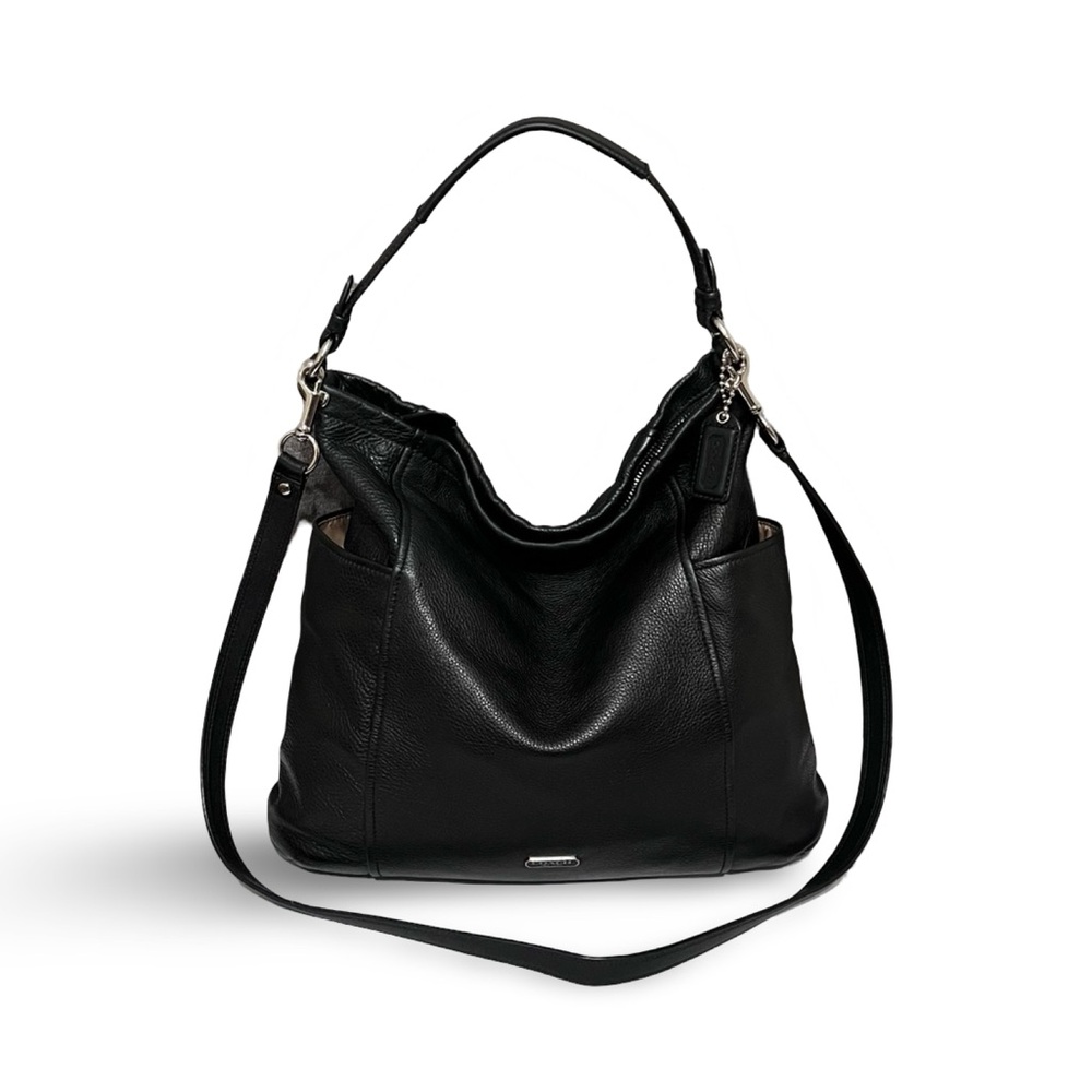 Coach Black Pebble Leather Park Convertible Hobo to Shoulder Bag